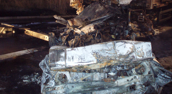 Die Fahrzeuge nach dem Unfall